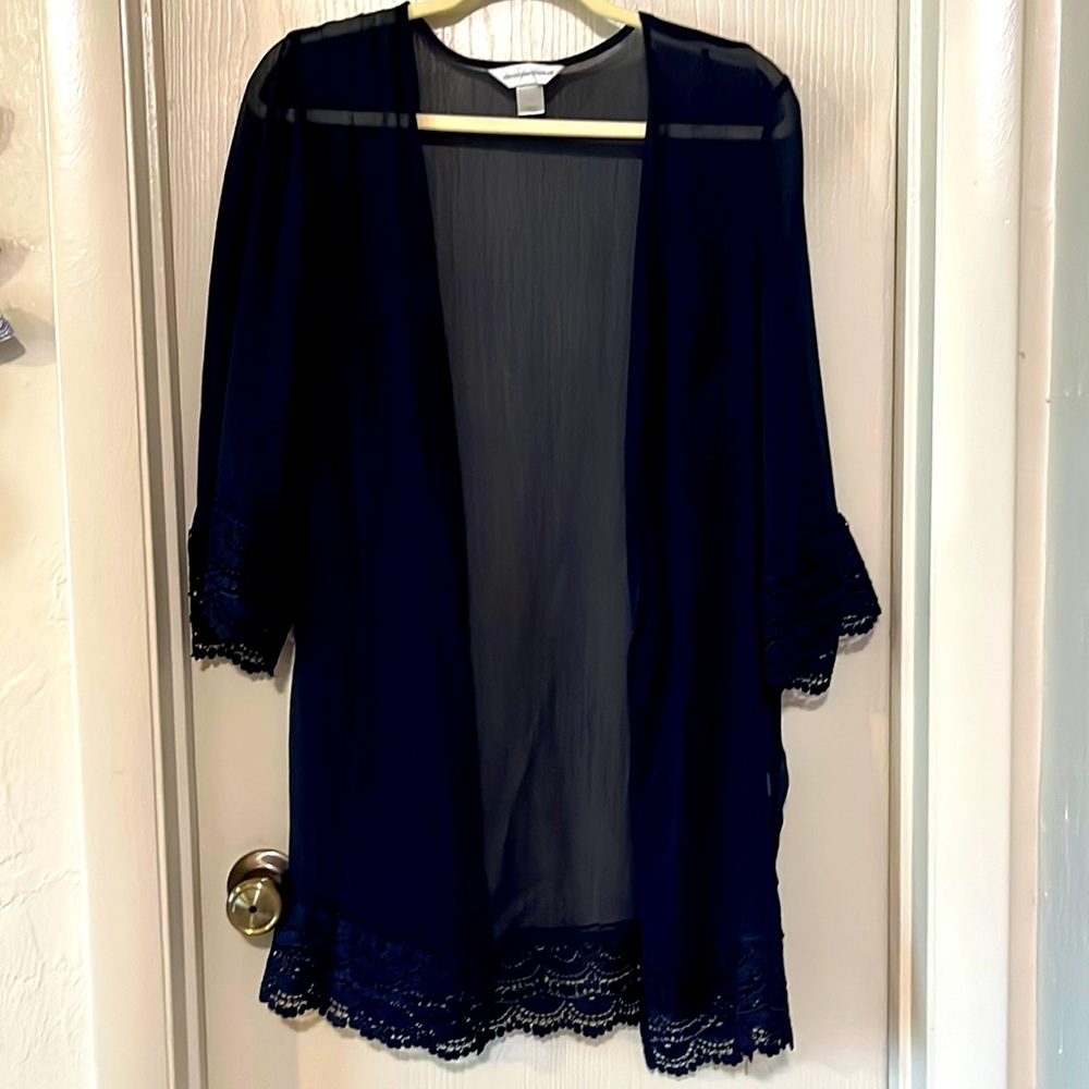 Navy Crochet Detailed Rauna